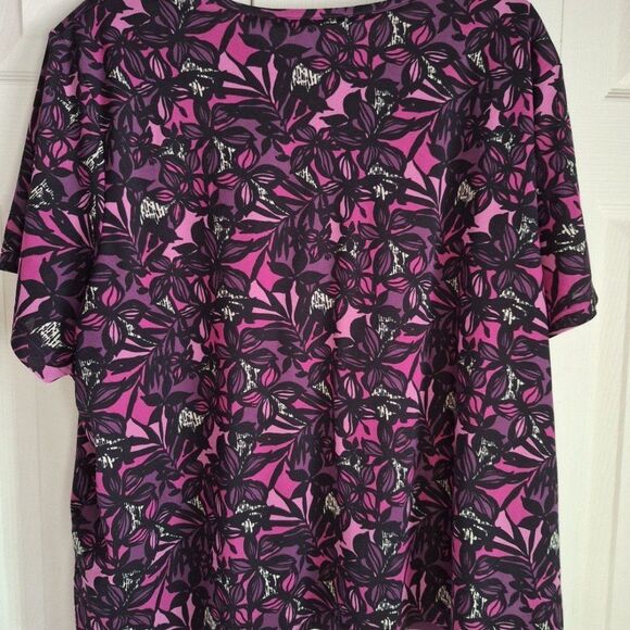 Sag Harbor Purple Round Neck Blouse Size 3X - Picture 3 of 4